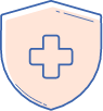 Shield with a medical cross symbol.