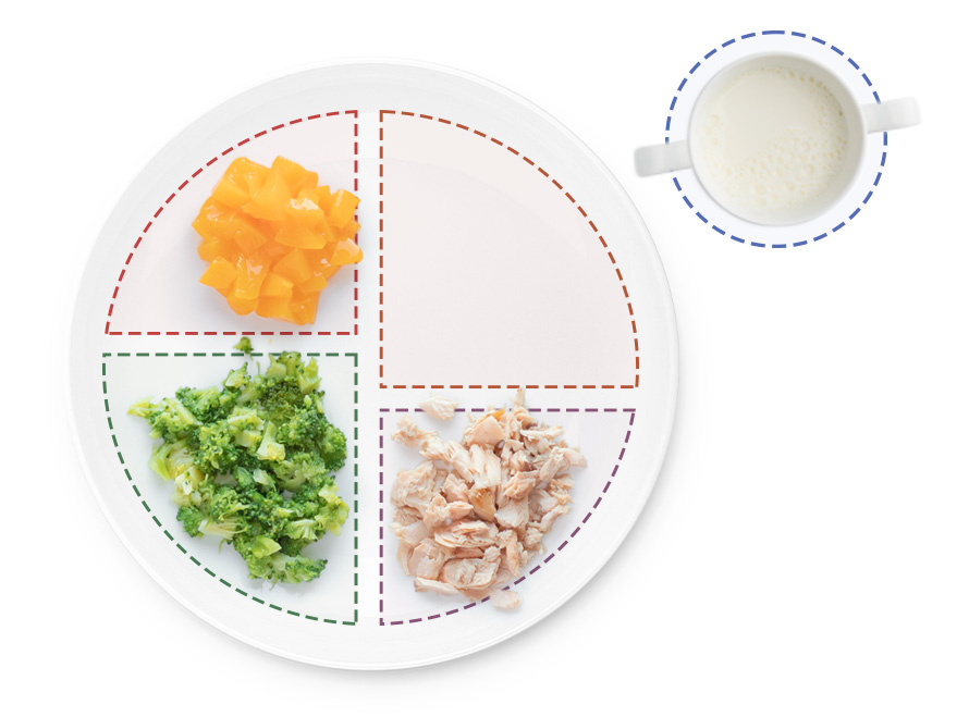 Peaches broccoli salmon meal