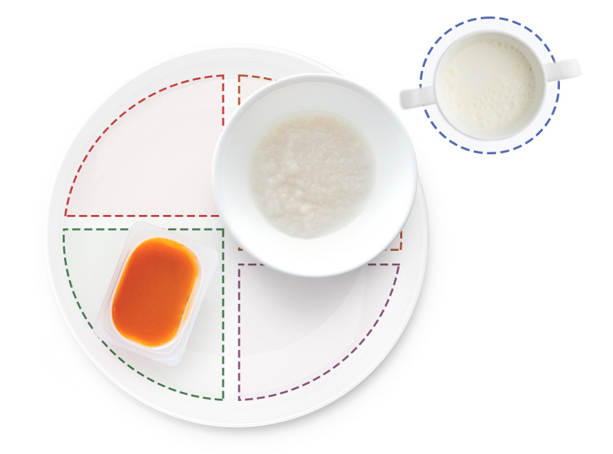 Carrot puree and cereal